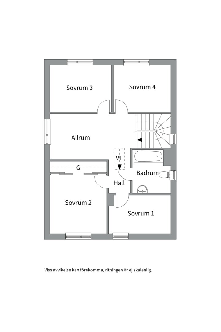 Planlösning från Idegransvägen 4, Till salu i Skölsta, Uppsala