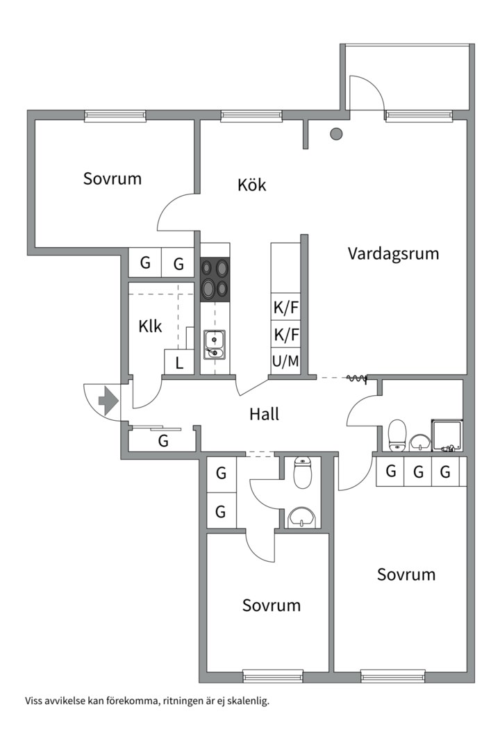 Planlösning från Dragarbrunnsgatan 62, Såld i Centrum, Uppsala