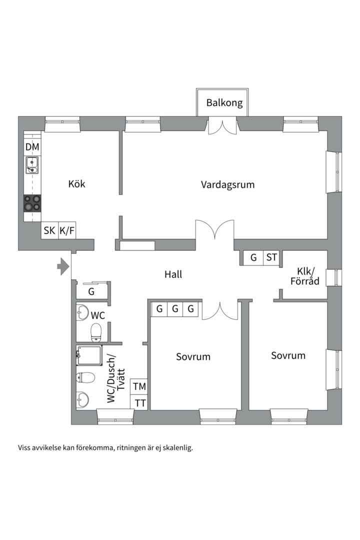 Planlösning från Gösta Wahlströms väg 6, Såld i Rickomberga, Uppsala