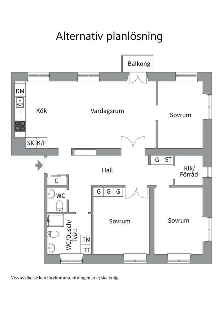 Planlösning från Gösta Wahlströms väg 6, Såld i Rickomberga, Uppsala