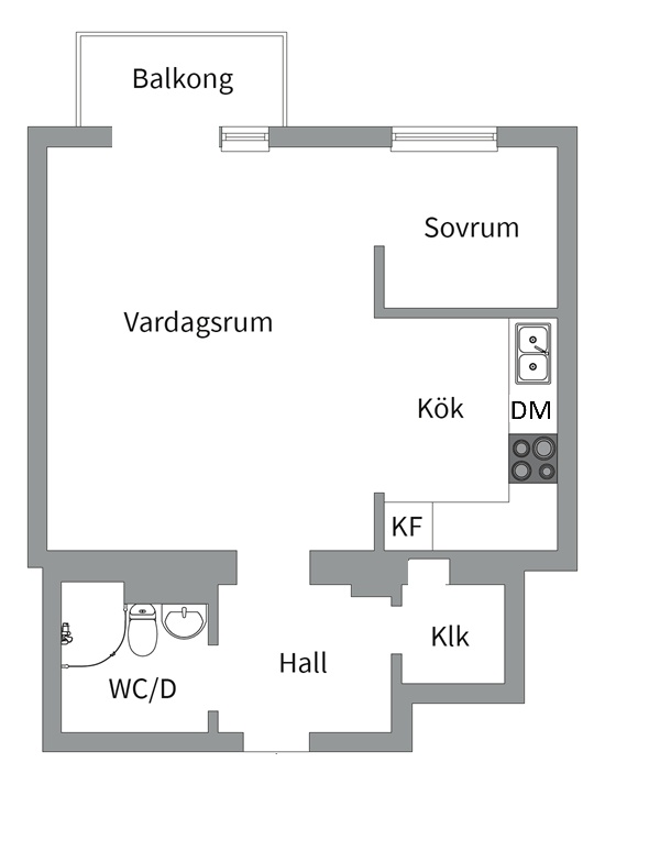 Planlösning från Fredhällsgatan 5, Såld i Kungsholmen - Fredhäll, Stockholm