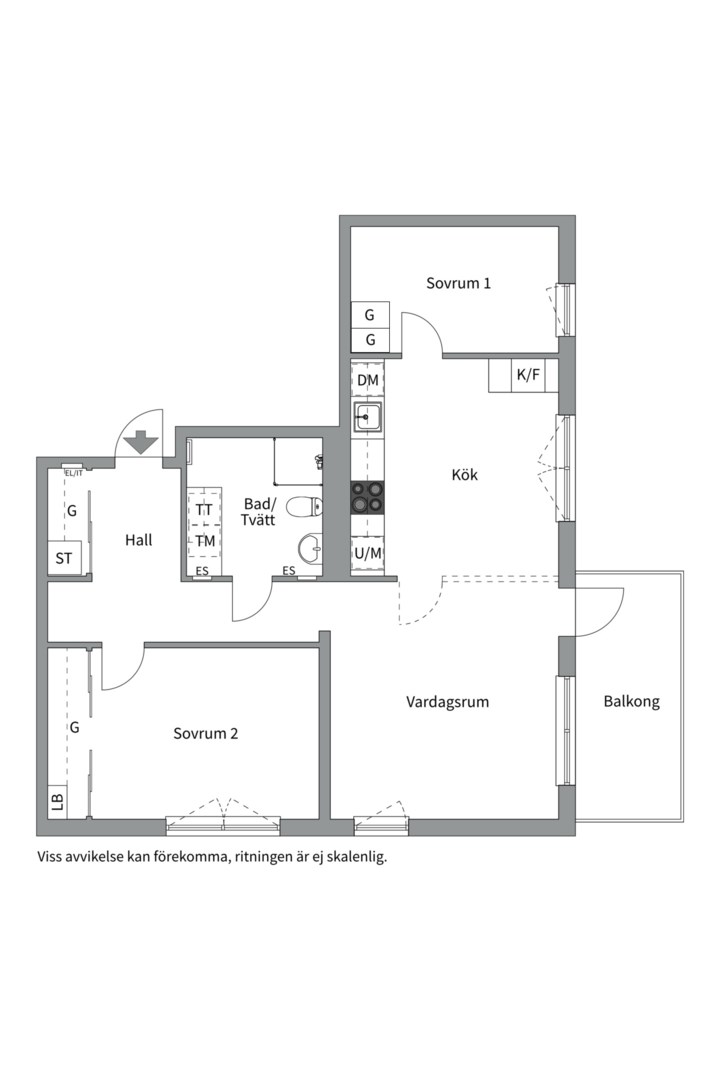 Planlösning från Tujagatan 9, Såld i Skiljebo, Västerås