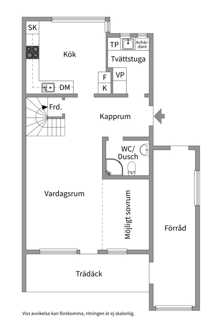 Planlösning från Lindgårdsvägen 14, Till salu i Björklinge, Uppsala