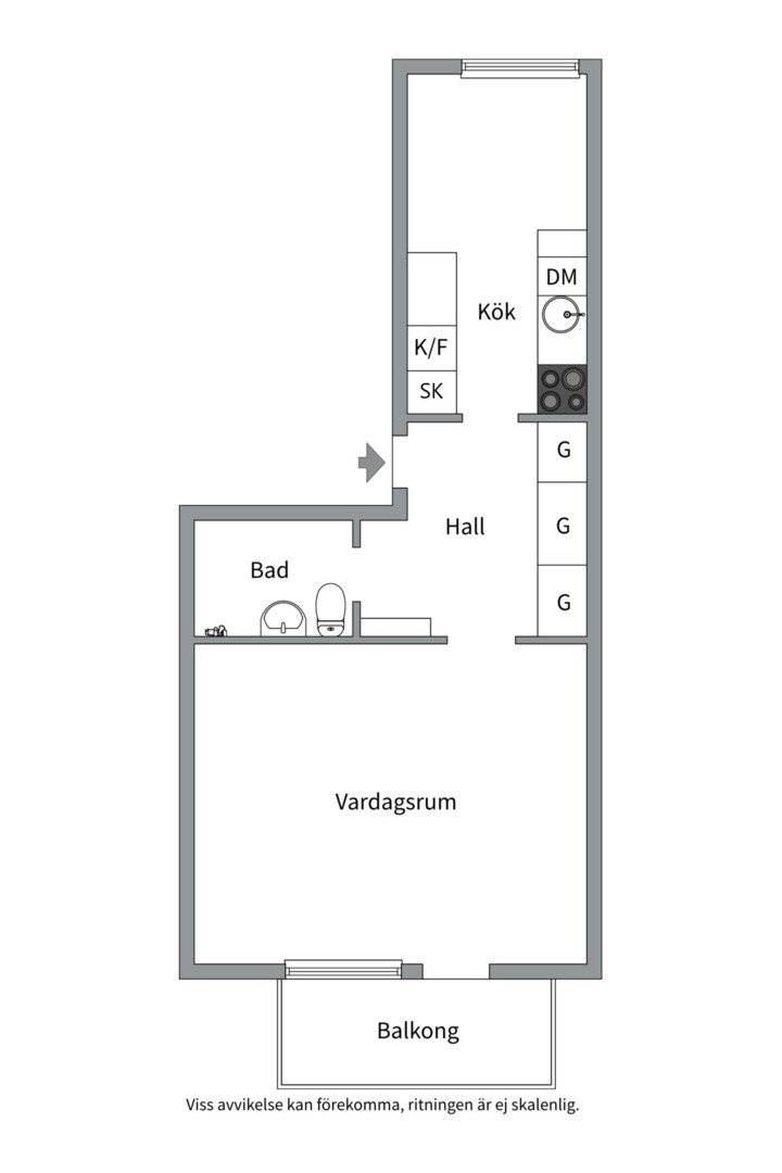 Planlösning från Ymergatan 17C, Såld i Fålhagen, Uppsala