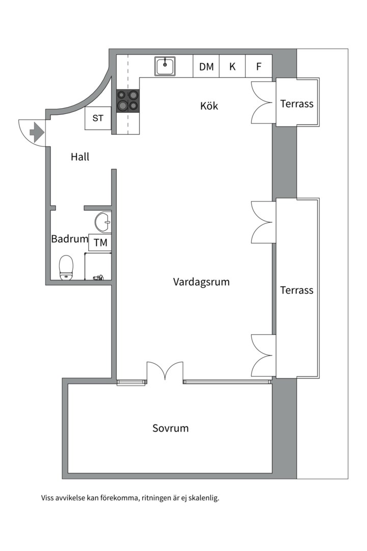 Planlösning från Sparbanksvägen 14, Till salu i Hägerstensåsen, Stockholm