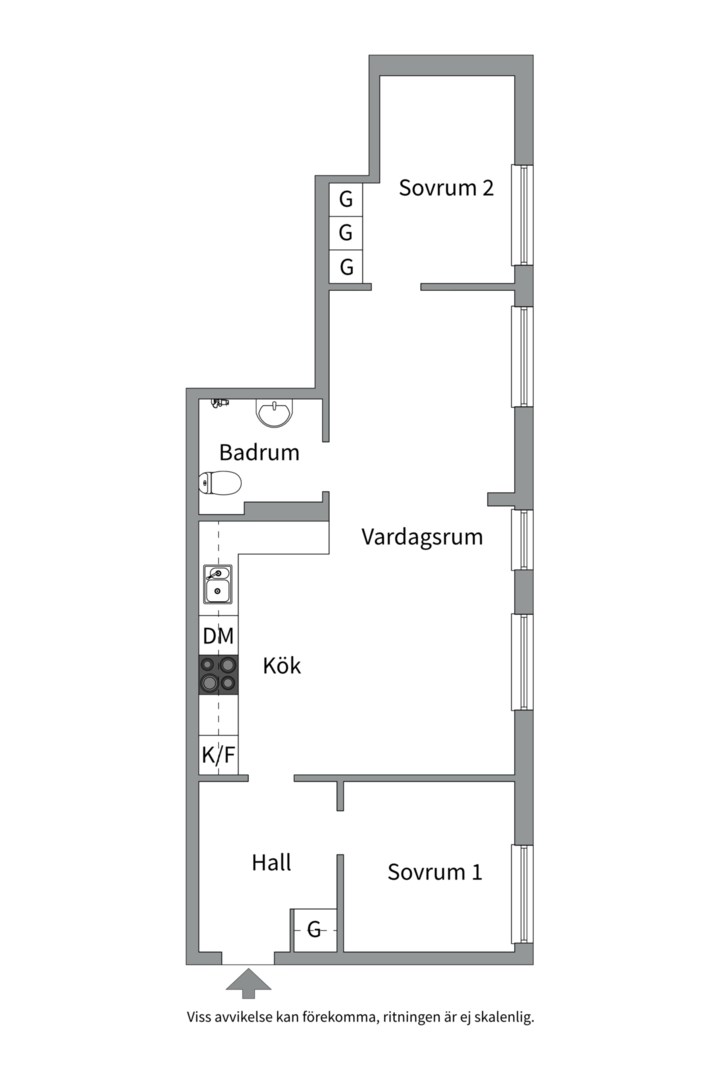 Planlösning från Nybohovsbacken 93, Till salu i Liljeholmen, Stockholm