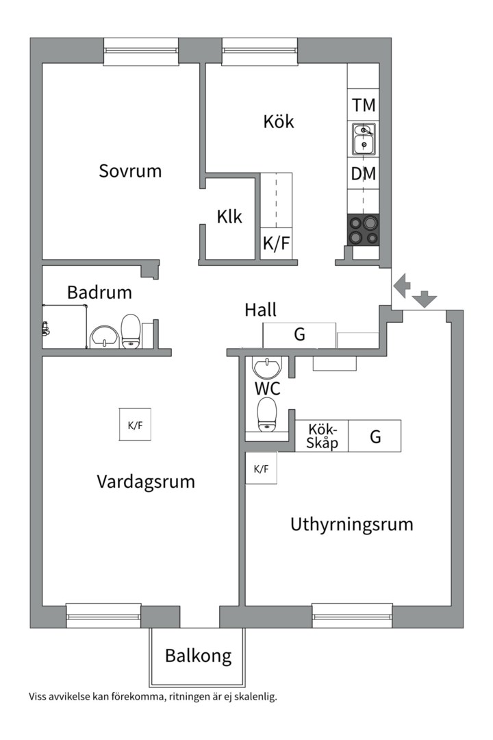 Planlösning från Hällbygatan 34A, Snart till salu i Luthagen, Uppsala