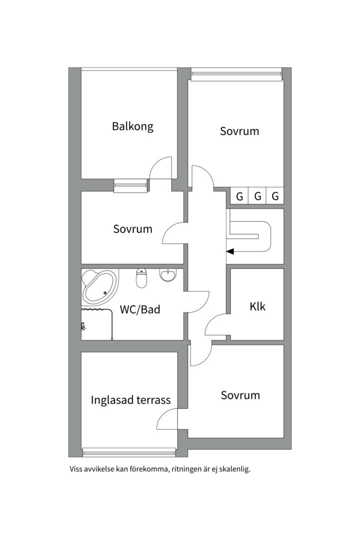 Planlösning från Sankta Ursulas väg 2AA, Såld i Blåsbo, Västerås