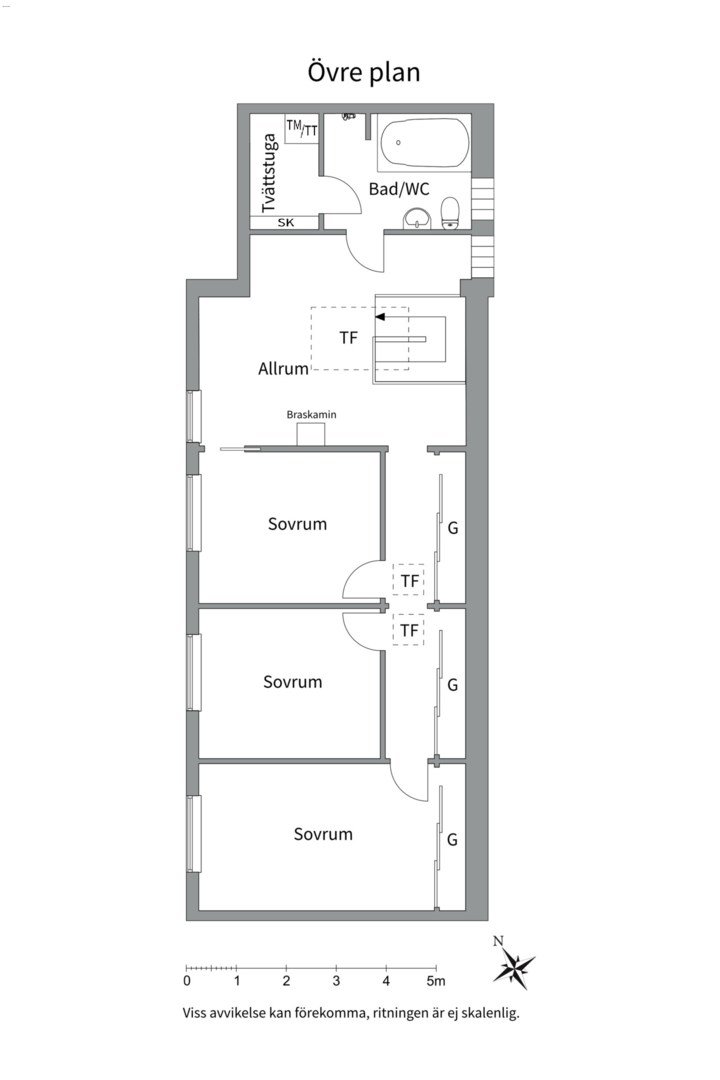 Planlösning från S:t Johannesgatan 7 E, Till salu i Fjärdingen, Uppsala