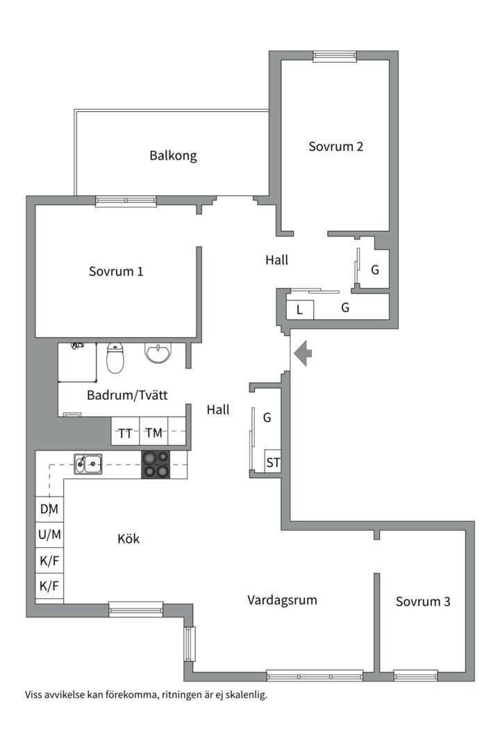Planlösning från Sockergatan 4, Kommande i Centrum, Uppsala