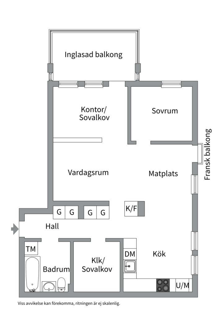 Planlösning från Skarpövägen 53, Såld i Västra Orminge, Nacka