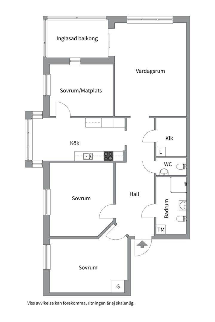 Planlösning från Stenbrohultsvägen 107, Till salu i Sävja, Uppsala