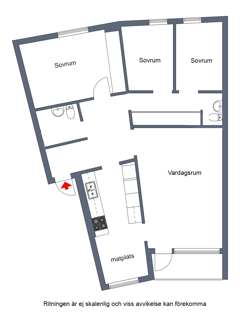 Planlösning från Tullingebergsvägen 50, Såld i G:a Tullingeberg, Botkyrka