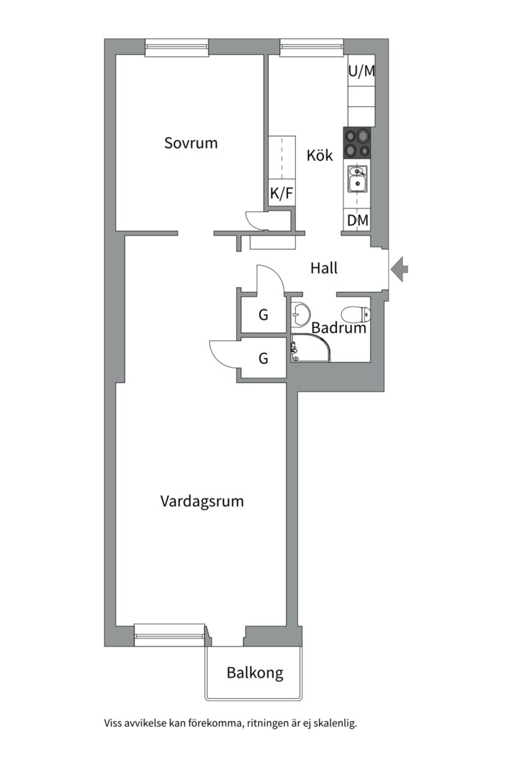 Planlösning från Luthagsesplanaden 3A, Kommande i Främre Luthagen, Uppsala