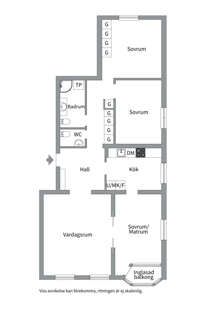 Planlösning från Storgatan 9A, Såld i Höganäs, Uppsala