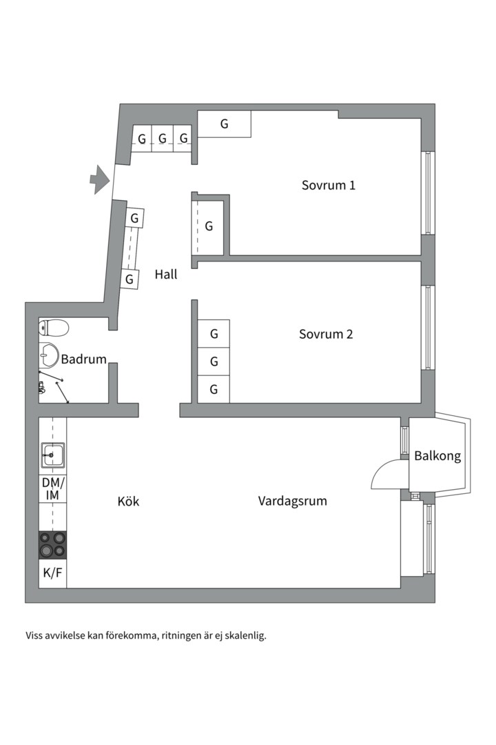 Planlösning från Riksdalervägen 7, Kommande i Hägerstensåsen, Stockholm