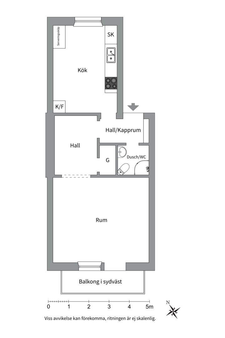 Planlösning från S:t Göransgatan 31 C, Kommande i Fålhagen, Uppsala