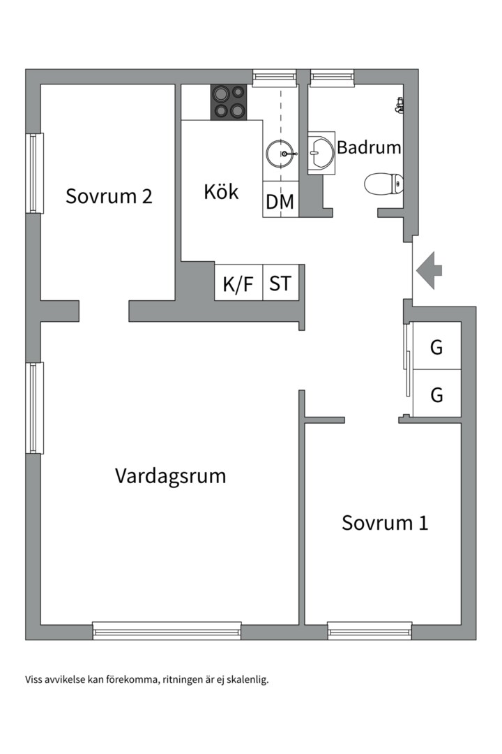Planlösning från Bäckvägen 44, Kommande i Midsommarkransen, Stockholm