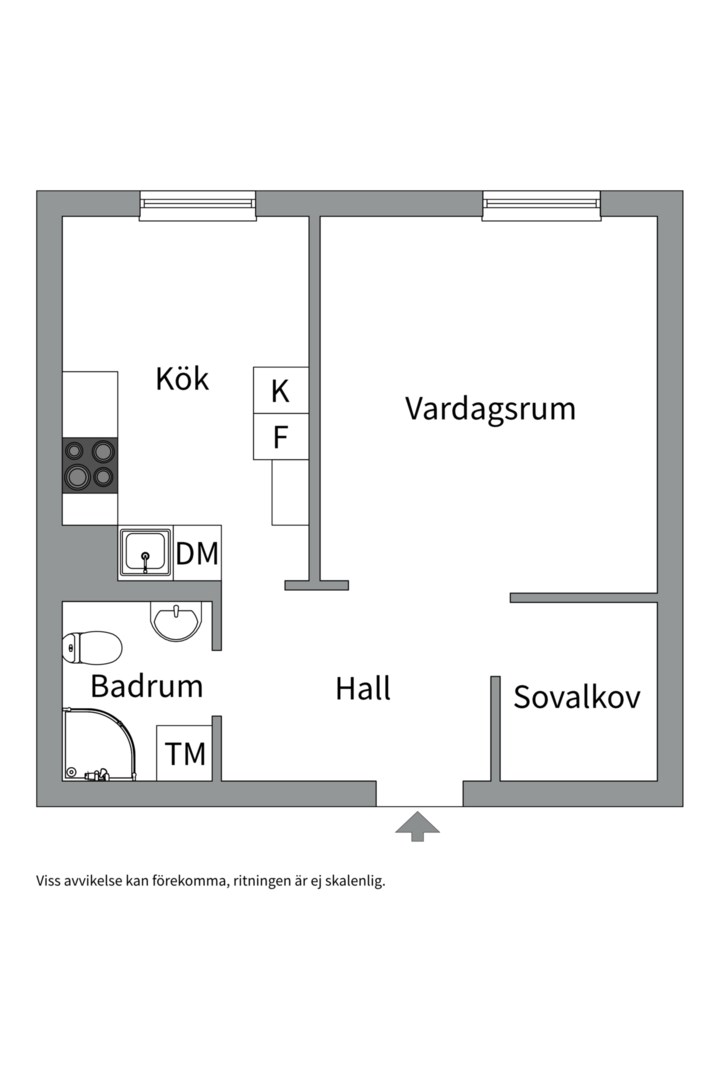 Planlösning från Väderkvarnsgatan 45A, Till salu i Fålhagen, Uppsala