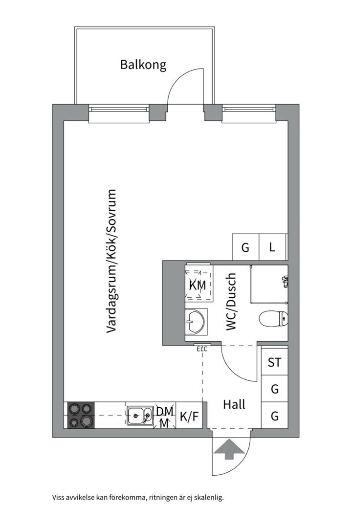 Planlösning från Råbyvägen 57E, Till salu i Gränby, Uppsala