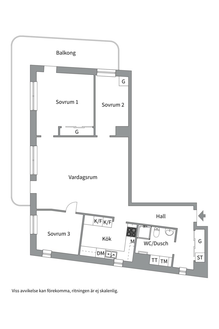 Planlösning från Årstaskogs Väg 9A, 15tr, Såld i Liljeholmen - Liljeholmskajen, Stockholm