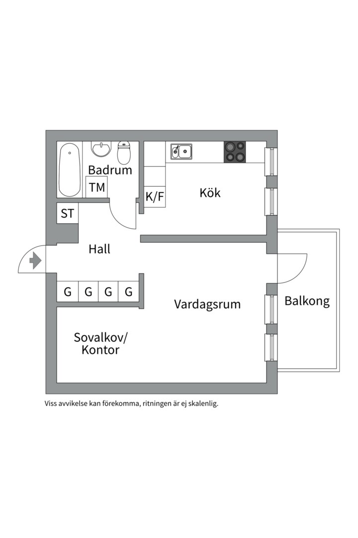 Planlösning från Skarpövägen 49, Såld i Västra Orminge, Nacka