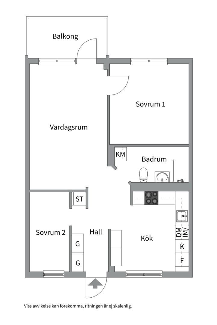 Planlösning från Västertorpsvägen 158, Till salu i Västertorp, Stockholm
