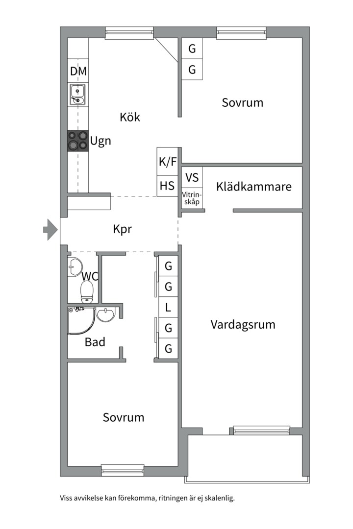 Planlösning från Kungsängsgatan 36D, Till salu i Centrum, Uppsala
