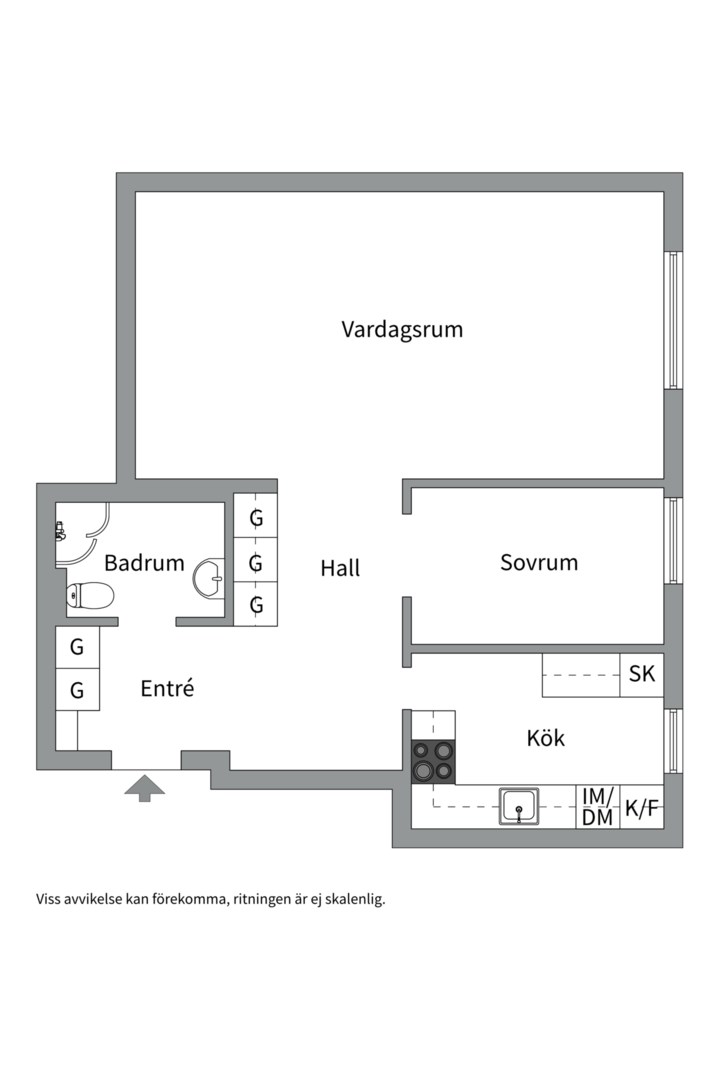 Planlösning från Anna Sandströms gata 12, Såld i Fruängen, Stockholm