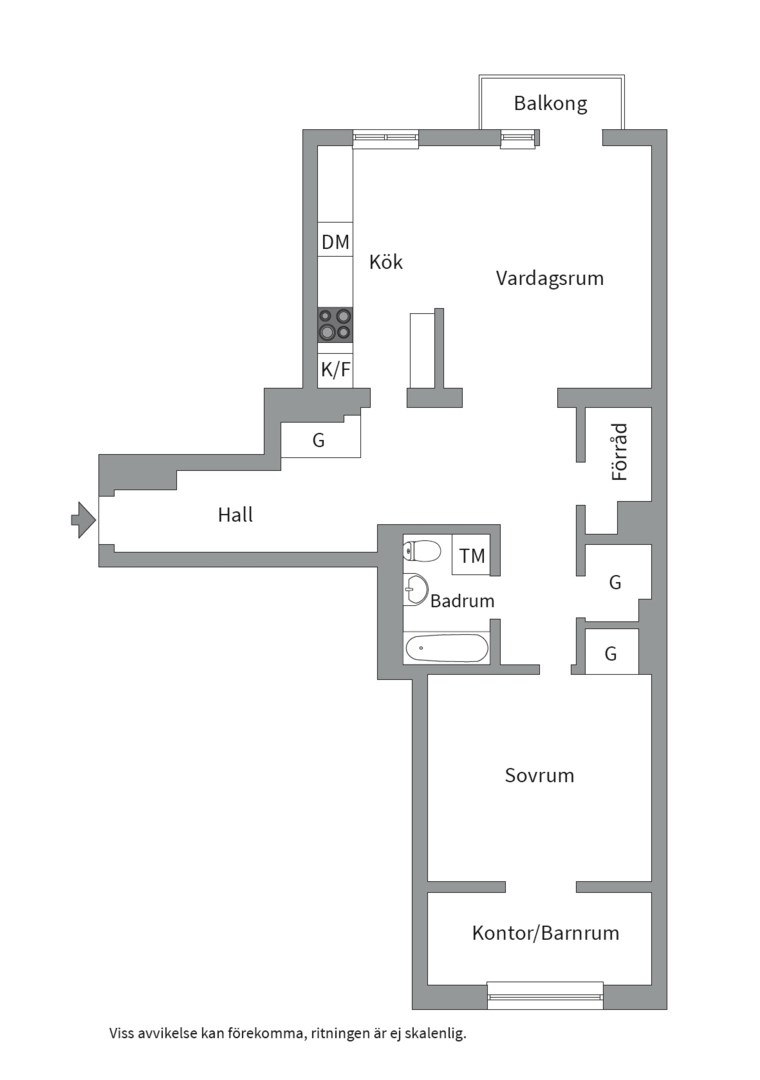 Planlösning från Fredhällsgatan 7, Såld i Kungsholmen - Fredhäll, Stockholm