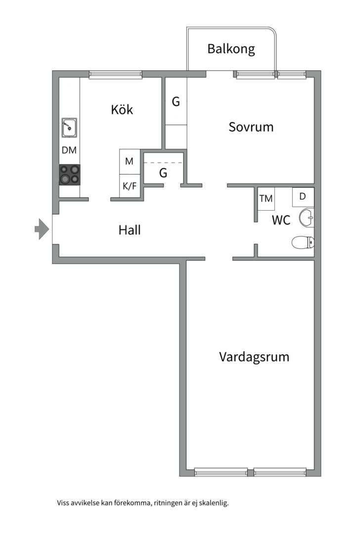 Planlösning från Johannelundsgatan 8, Kommande i Salabacke, Uppsala