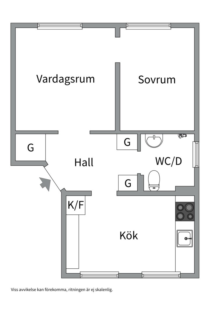 Planlösning från Kransbindarvägen 29, Såld i Midsommarkransen, Stockholm