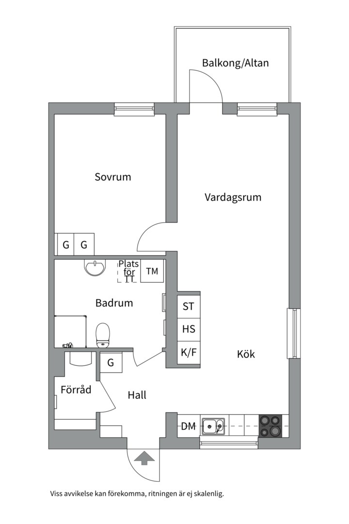 Planlösning från Rubingatan 22D, Till salu i Bäckby, Västerås