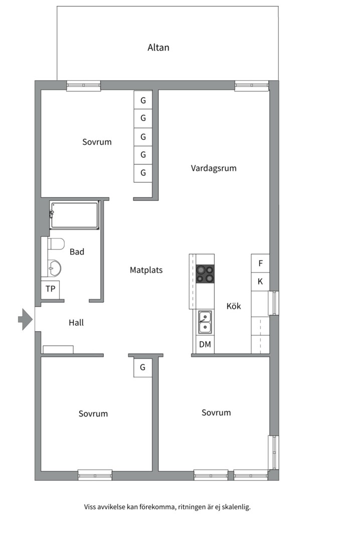Planlösning från Fyrisvallsgatan 8 B, Kommande i Luthagen, Uppsala
