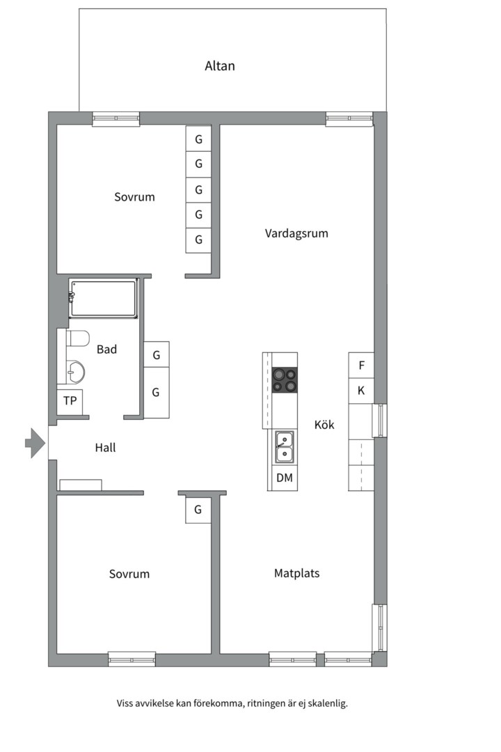 Planlösning från Fyrisvallsgatan 8 B, Kommande i Luthagen, Uppsala