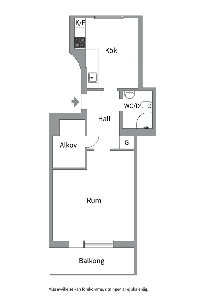 Planlösning från Salagatan 51B, Till salu i Fålhagen, Uppsala