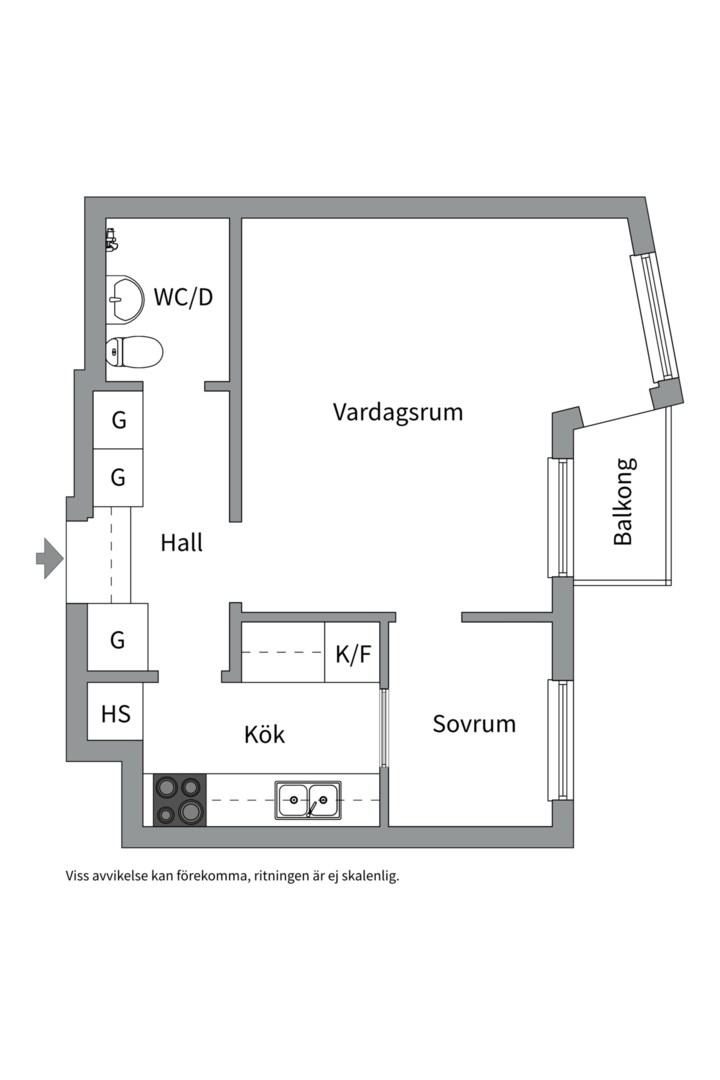 Planlösning från Viktoriagatan 6B, Såld i Luthagen, Uppsala