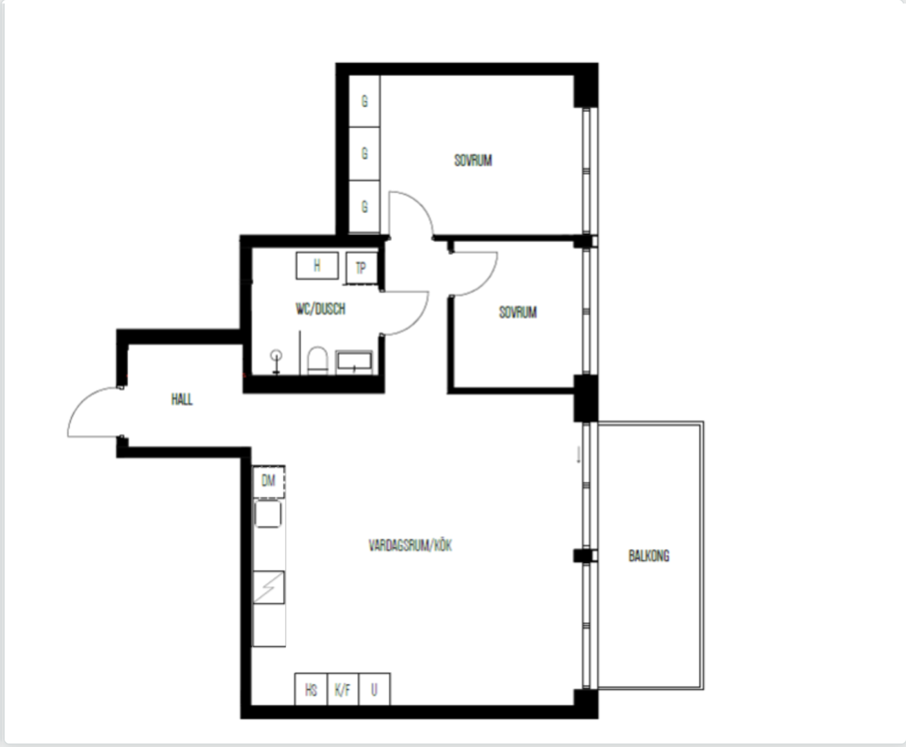 Planlösning från Fabrikörvägen 4D, Kommande i Nacka Strand, Nacka