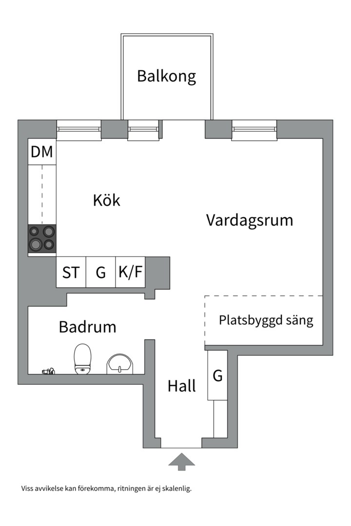 Planlösning från Flygelgatan 4, Kommande i Midsommarkransen, Stockholm