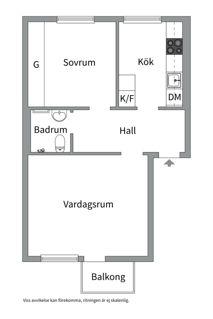 Planlösning från Valutavägen 34, Till salu i Hägerstensåsen, Stockholm