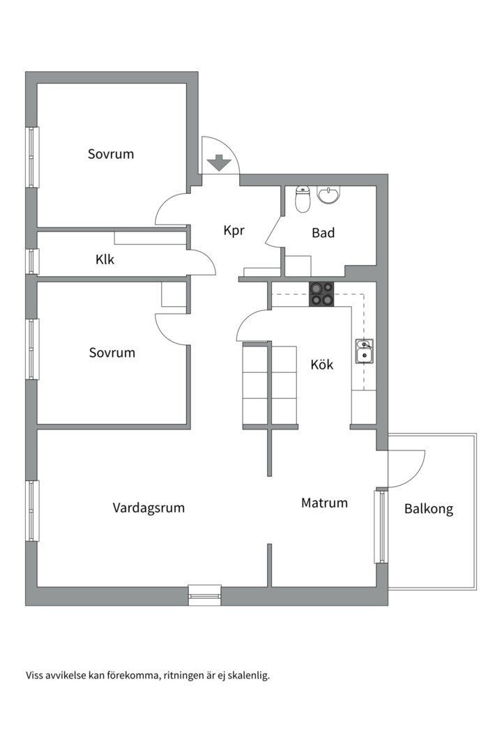 Planlösning från Solstrålevägen 137, Till salu i Storvreta, Uppsala