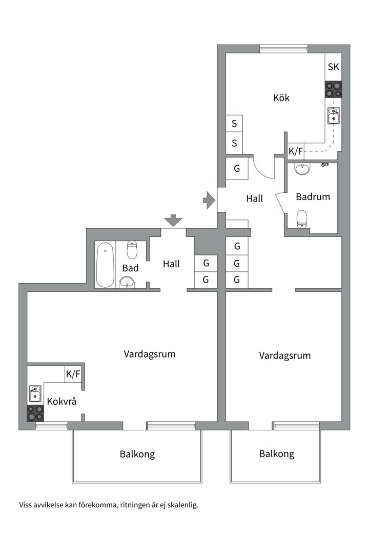 Planlösning från Langenbergsgatan 6D, Kommande i Blåsbo, Västerås