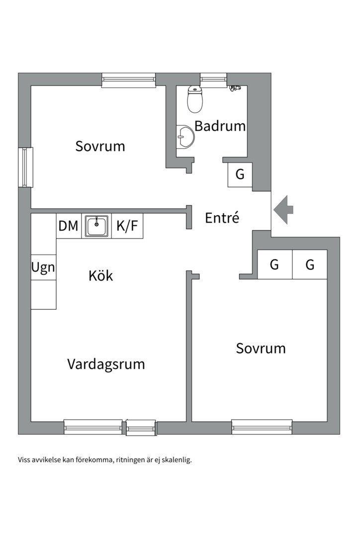 Planlösning från Fastlagsvägen 17, Till salu i Midsommarkransen, Stockholm