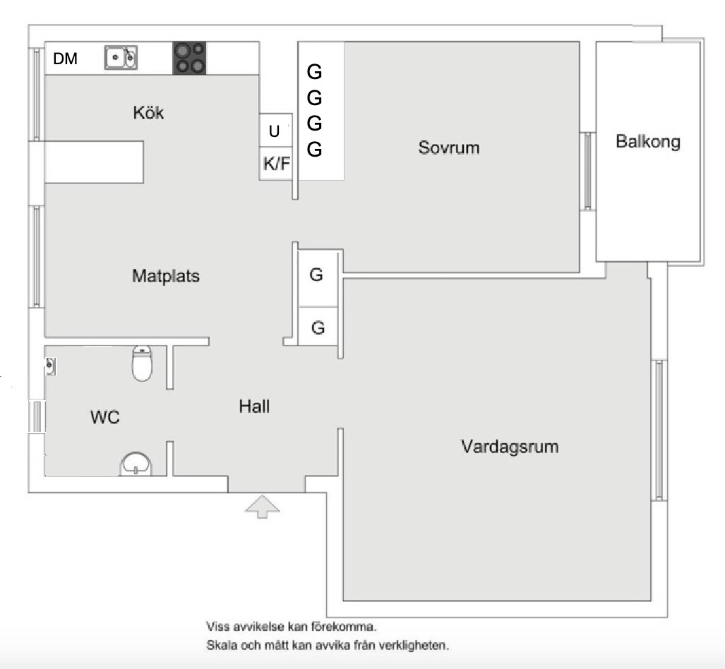 Planlösning från Ugglevägen 1B, 2 tr, Till salu i Ektorp, Nacka
