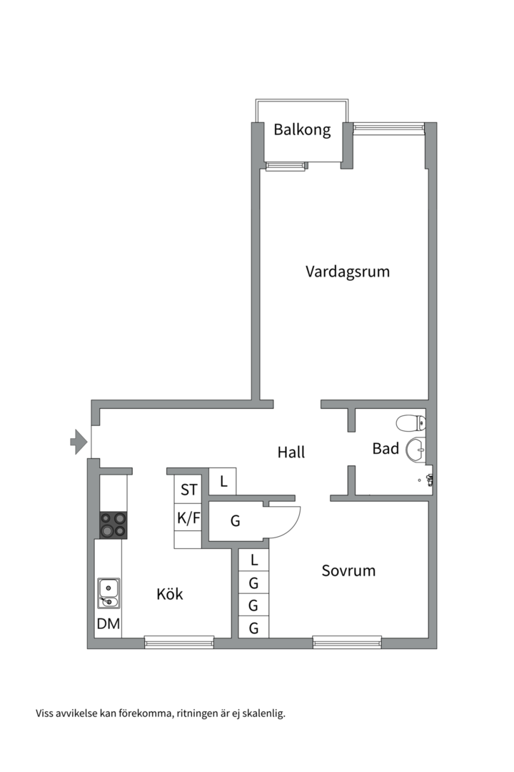 Planlösning från Årstagatan 20B, Såld i Salabacke, Uppsala