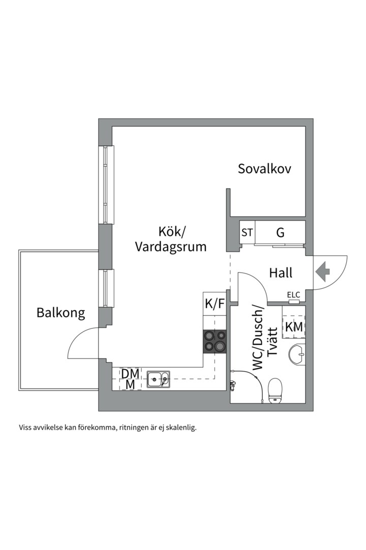 Planlösning från Kungsgatan 91D, Såld i Kungsängen, Uppsala