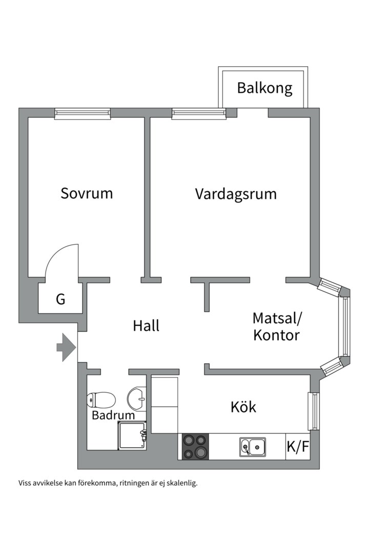 Planlösning från Liljegatan 4D, Till salu i Fålhagen, Uppsala