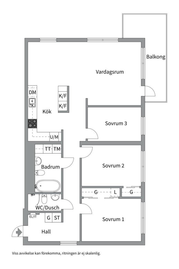 Planlösning från Sjöviksvägen 114, 4 tr, Kommande i Liljeholmen - Liljeholmskajen, Stockholm