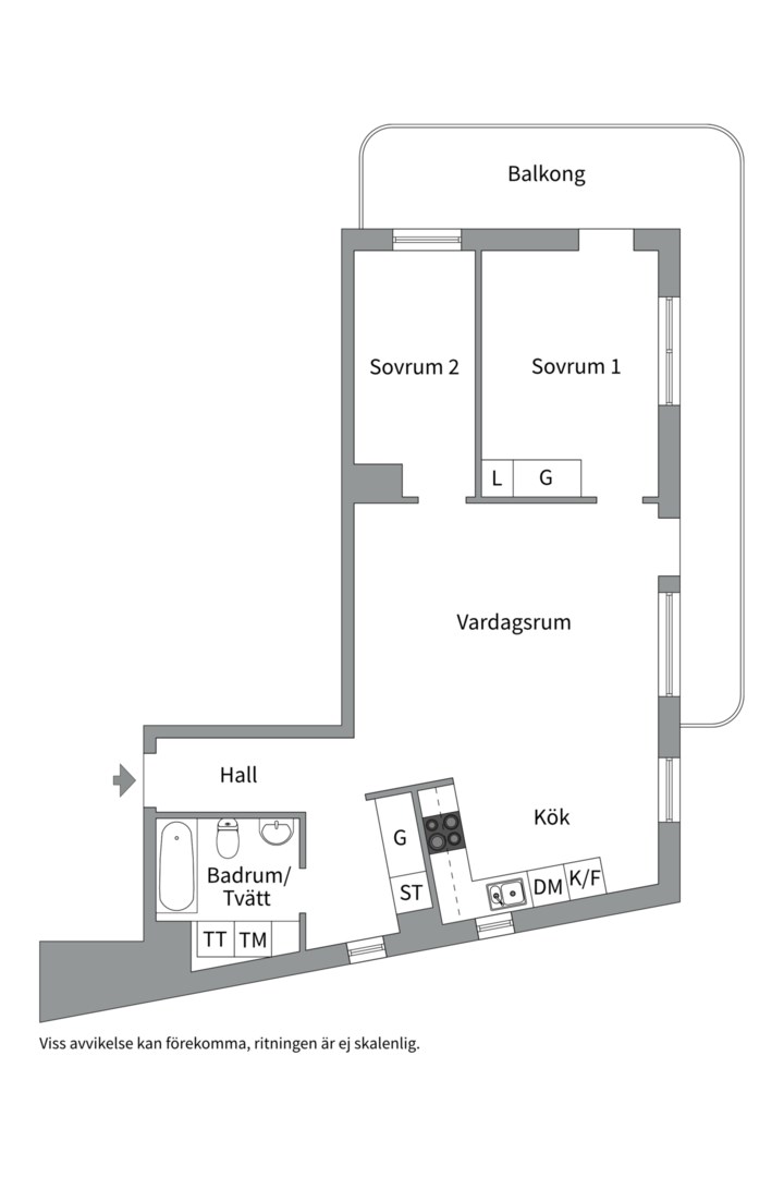 Planlösning från Årstaskogs Väg 9A, 5 tr, Kommande i Liljeholmen - Liljeholmskajen, Stockholm