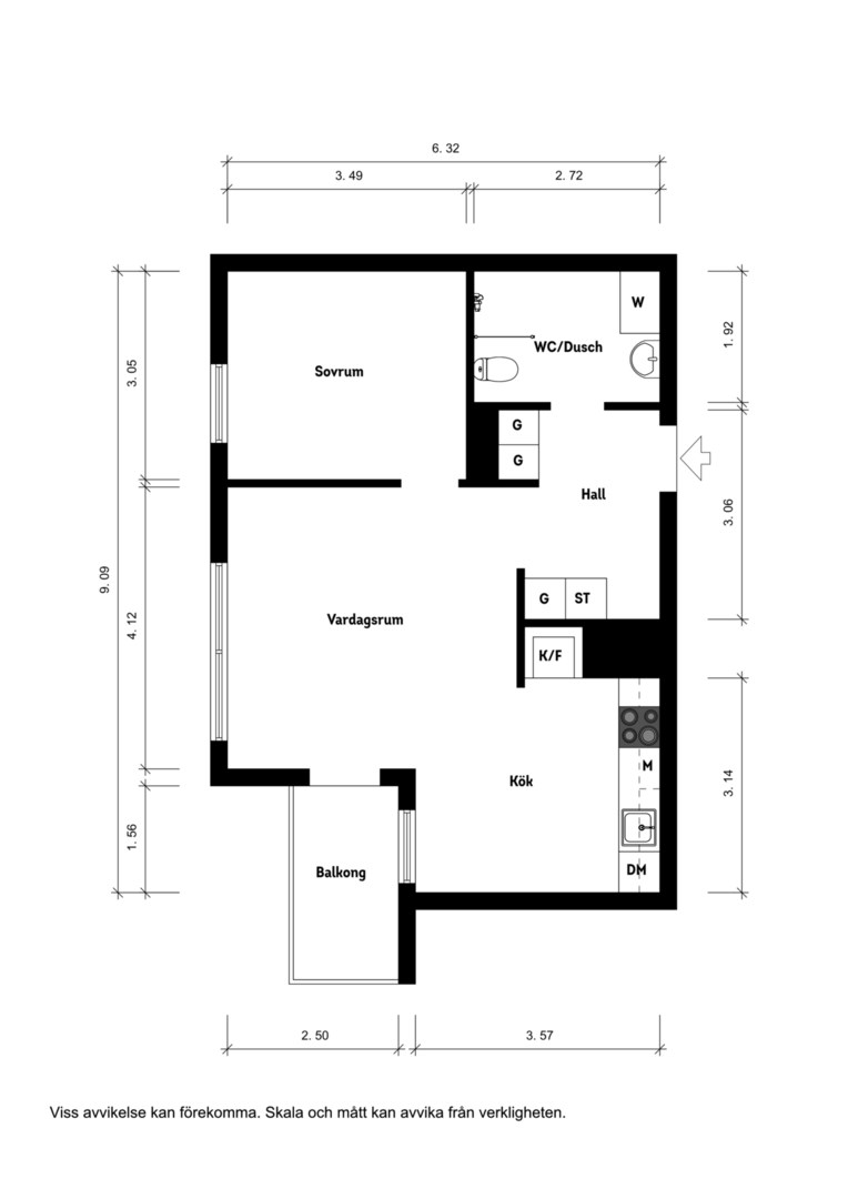 Planlösning från Älvsjö stationsgata 2A, 3 tr, Till salu i Hägersten, Stockholm